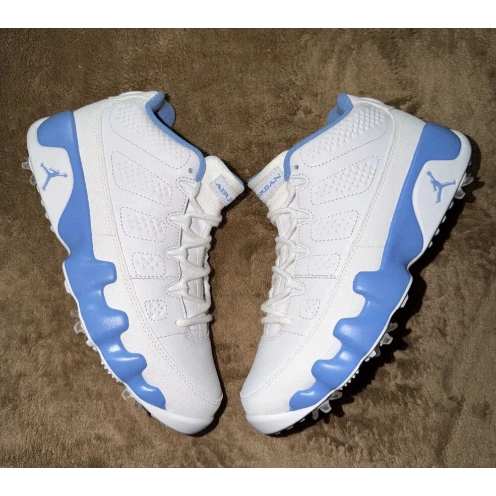 New Nike Air Jordan 9 Retro Low G Golf UNC University Blue White FJ5934-101